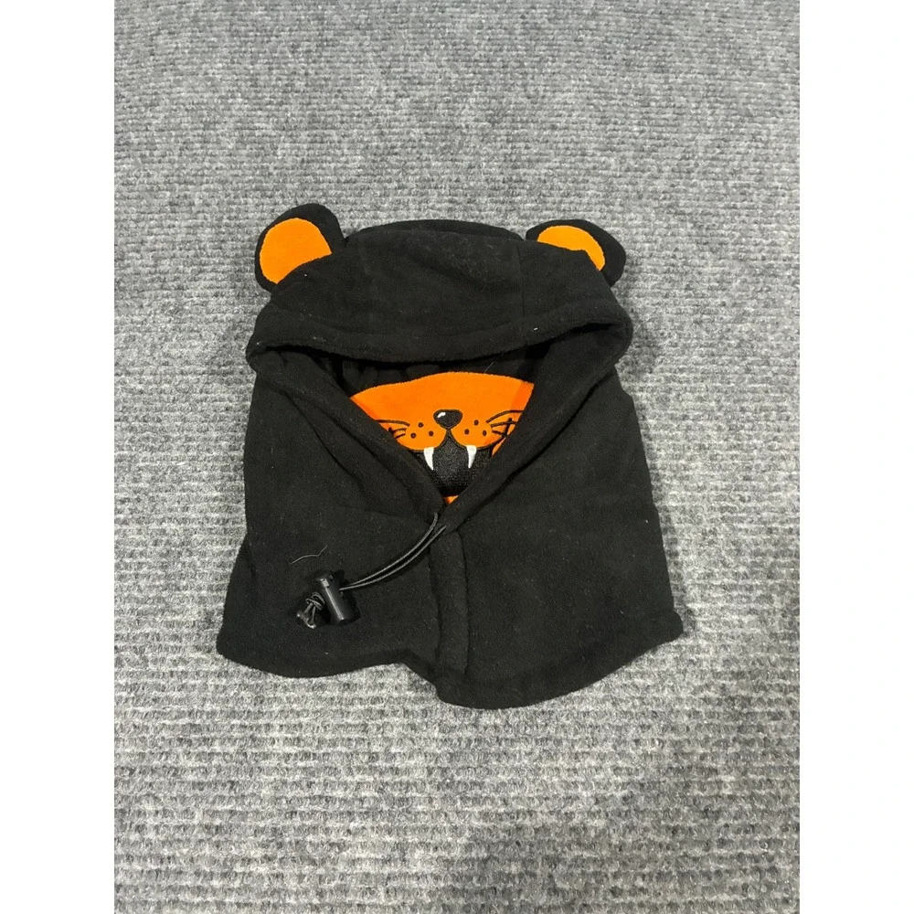 Kids Polar Fleece Balaclava Animal Hood Mask Tiger Black Orange Winter Ski Gear